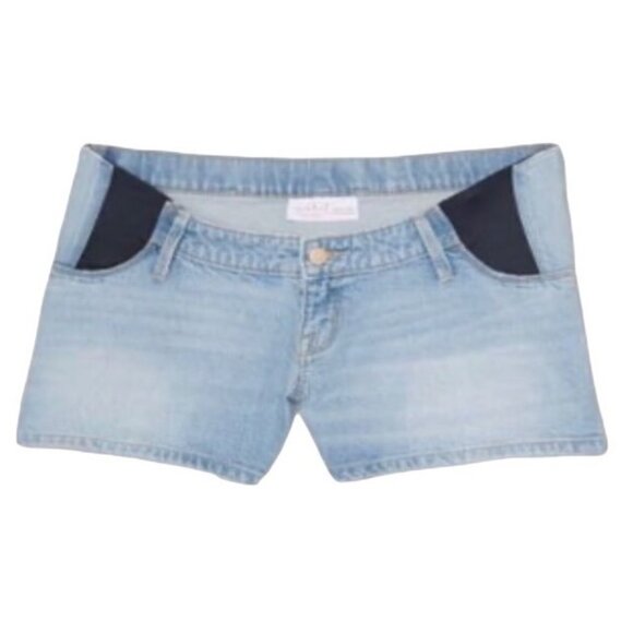 Isabel Maternity Pants - Isabel Maternity Side Panel Midi Maternity Jean Shorts Size 12/31 Under Belly